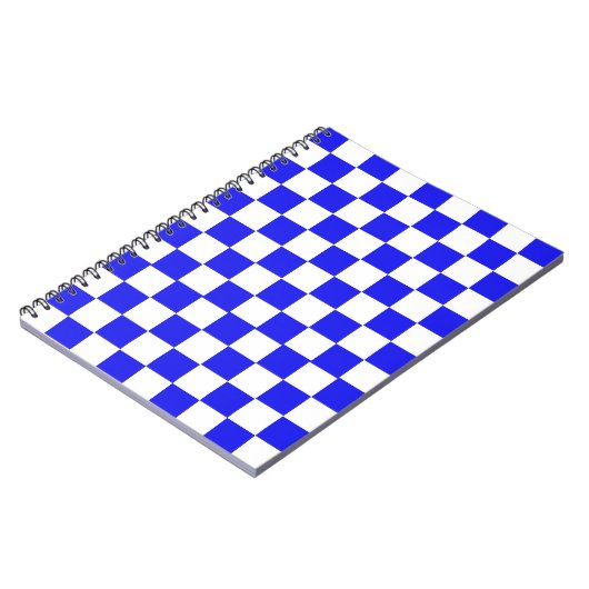青と白の市松模様にカスタム ノートブック (左側)