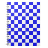 青と白の市松模様にカスタム ノートブック (正面)