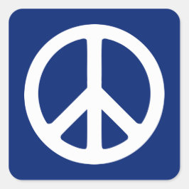 青と白の平和のシンボル スクエアシール