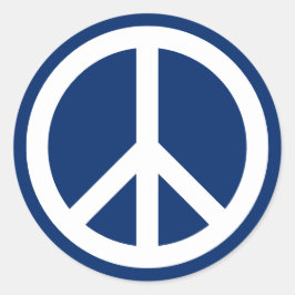 青と白の平和 ラウンドシール