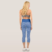 青と白の幾何学星型 カプリレギンス (裏面)