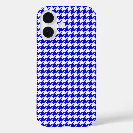 青と白の幾何学的パタ千鳥格子のーン Case-Mate iPhoneケース (裏面)