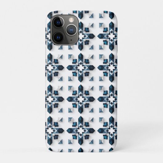青と白の幾何学的抽象デザイン Case-Mate iPhoneケース (裏)