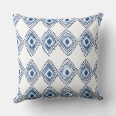 青と白の幾何学的装飾用クッション クッション (裏面)