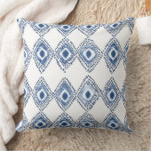 青と白の幾何学的装飾用クッション クッション (ブランケット)