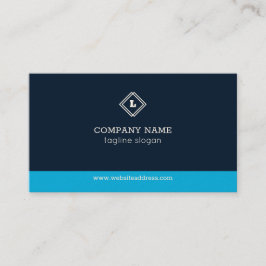 青と白の幾何学的 名刺