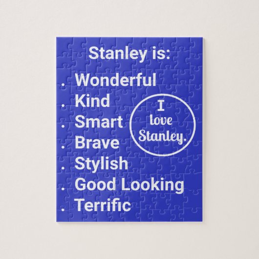 青と白の愛と言葉 ジグソーパズル (縦)