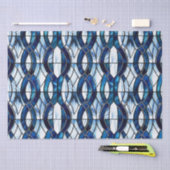 青と白の愛国的なステンドグラス7月4日 薄葉紙 (クラフト)