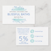 青と白の手作りの風呂爆弾ソーク石鹸 名刺 (正面/裏面)