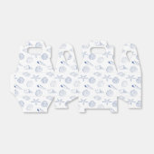 青と白の手描きの貝殻 ビーチ サマー フェイバーボックス (折り畳みなし)