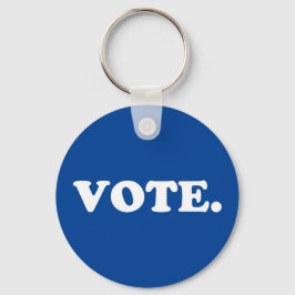 青と白の投票シンプルモダン キーホルダー