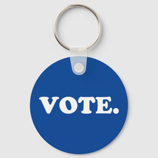 青と白の投票シンプルモダン キーホルダー (正面)