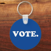 青と白の投票シンプルモダン キーホルダー (正面)