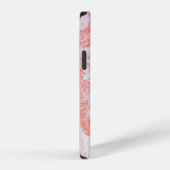 青と白の抽象画 iPhoneケース (右側面)