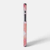 青と白の抽象画 iPhoneケース (左側面)