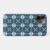 青と白の抽象的な幾何学模様 Case-Mate iPhoneケース (裏面(横))