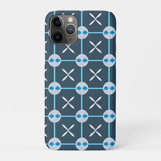 青と白の抽象的な幾何学模様 Case-Mate iPhoneケース (裏)
