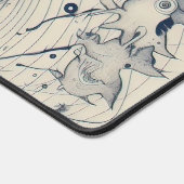 青と白の抽象芸術の宇宙惑星の地球 デスクマット (コーナー)