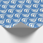 青と白の抽象芸術キャンドル炎 ラッピングペーパー (角)