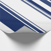 青と白の抽象芸術ストライプ ラッピングペーパー (角)
