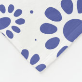 青と白の抽象芸術デイジー花模様 フリースブランケット (角)