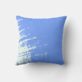 青と白の抽象芸術パターン海辺 クッション (裏面)