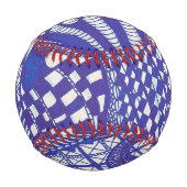 青と白の抽象芸術ラインアートベースボール 野球ボール (正面)