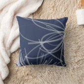 青と白の抽象芸術リボンデザイン クッション (ブランケット)