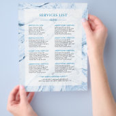 青と白の抽象芸術大理石に似た背景 チラシ (手)