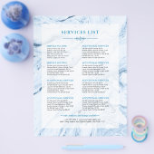 青と白の抽象芸術大理石に似た背景 チラシ (シングル)