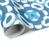青と白の抽象芸術幾何学的パターン ラッピングペーパー (ロールコーナー)