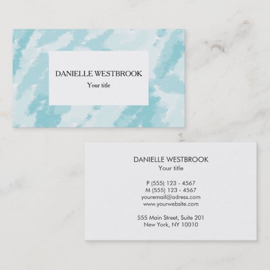 青と白の抽象芸術空のパターン 名刺 (正面/裏面)