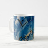 青と白の抽象芸術絵画 コーヒーマグカップ (正面左)