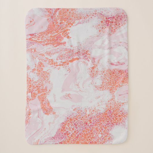 青と白の抽象芸術絵画 シェルパブランケット (正面)