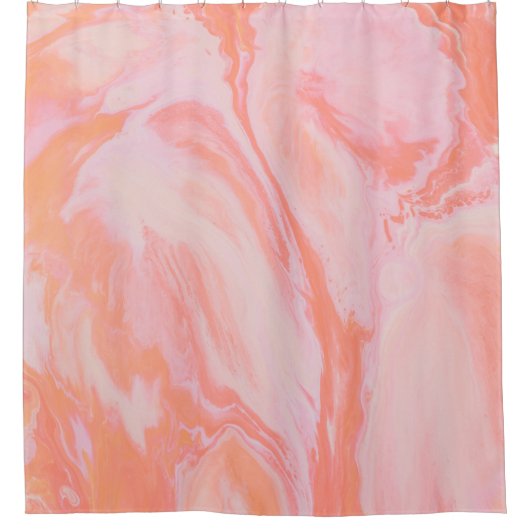 青と白の抽象芸術絵画  シャワーカーテン (正面)