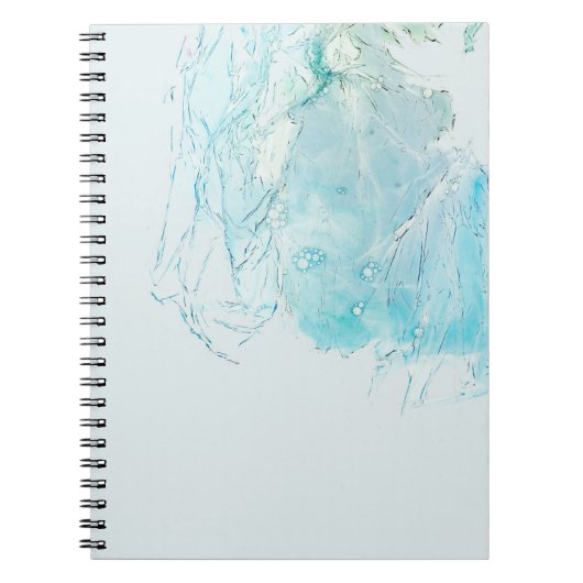 青と白の抽象芸術絵画 ノートブック (正面)