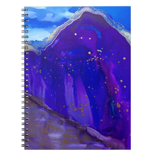 青と白の抽象芸術絵画 ノートブック (正面)