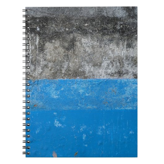 青と白の抽象芸術絵画 ノートブック (正面)
