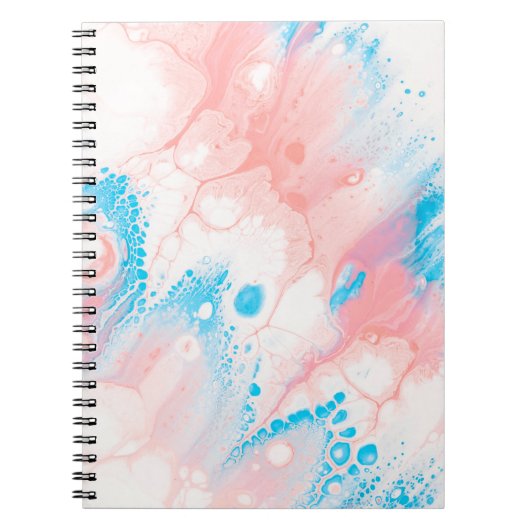 青と白の抽象芸術絵画 ノートブック (正面)