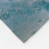 青と白の抽象芸術絵画 フリースブランケット (角)