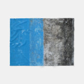 青と白の抽象芸術絵画 フリースブランケット (正面(横))
