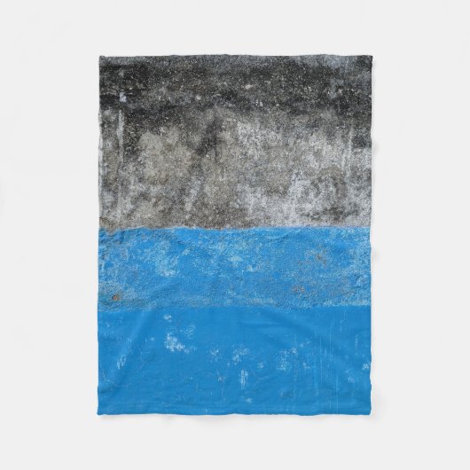 青と白の抽象芸術絵画 フリースブランケット (正面)