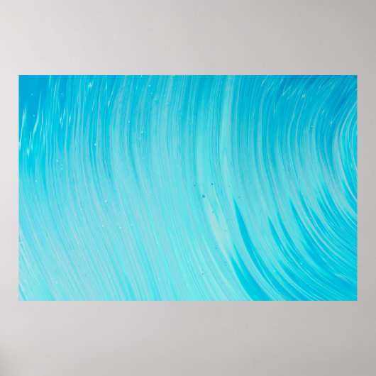 青と白の抽象芸術絵画 ポスター (正面)