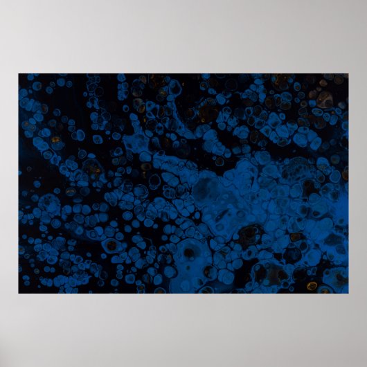 青と白の抽象芸術絵画 ポスター (正面)