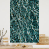 青と白の抽象芸術絵画 ポスター (キッチン)