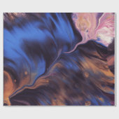 青と白の抽象芸術絵画 ラッピングペーパー (フラット)