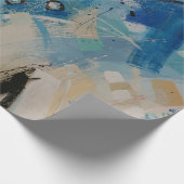 青と白の抽象芸術絵画 ラッピングペーパー (角)
