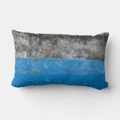 青と白の抽象芸術絵画 ランバークッション (裏面)