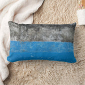 青と白の抽象芸術絵画 ランバークッション (ブランケット)