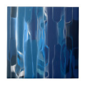 青と白の抽象芸術 タイル (正面)